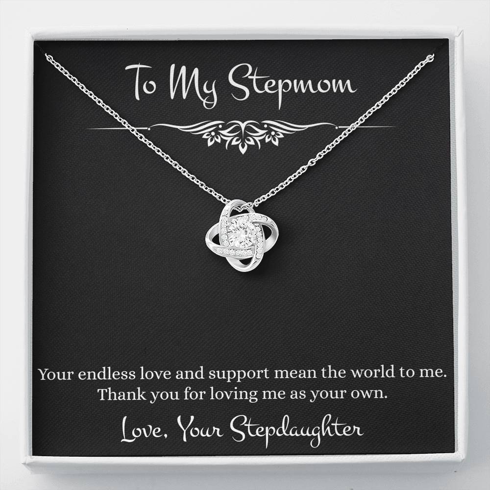 To My Stepmom Gifts, Your Endless Love And Support, Love Knot Necklace For Women, Birthday Mothers Day Present From Stepdaughter