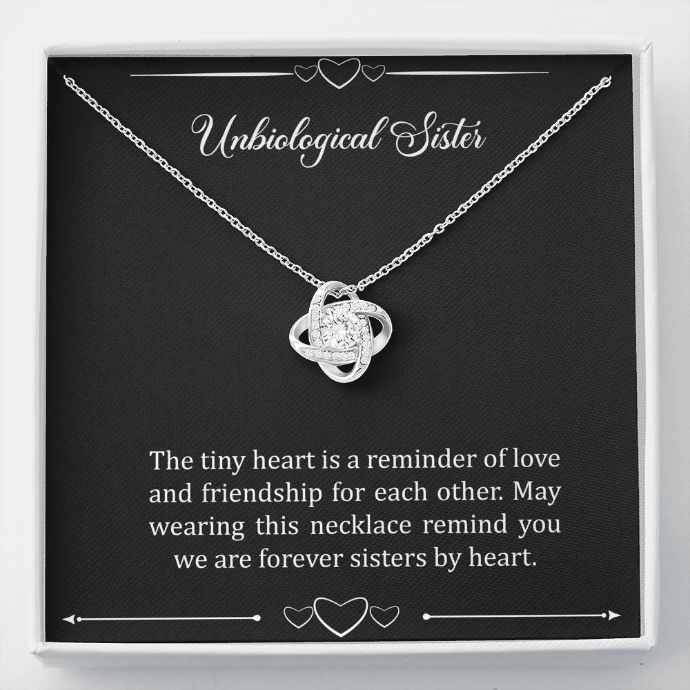 To My Unbiological Sister Gifts, Reminder of Love, Love Knot Necklace For Women, Birthday Present Idea From Sister-in-law