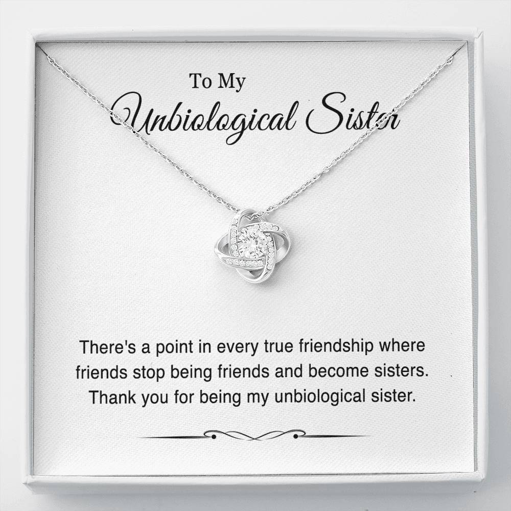 To My Unbiological Sister Gifts, Sister-In-Law Love Knot Necklace, Sister-in-law Gifts Wedding
