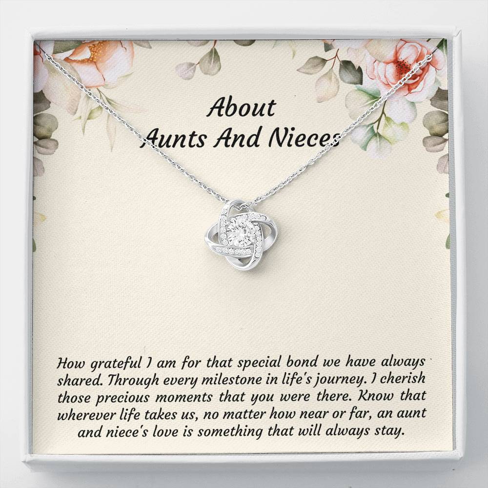To My Niece Gifts, How Grateful I Am For That Special Bond, Love Knot Necklace For Women, Niece Birthday Present From Aunt