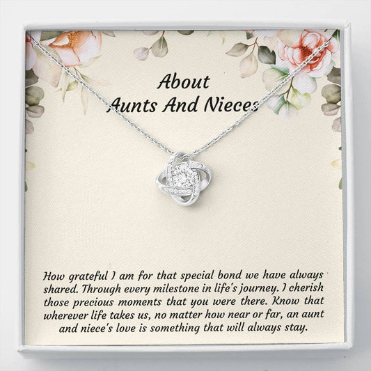 To My Niece Gifts, How Grateful I Am For That Special Bond, Love Knot Necklace For Women, Niece Birthday Present From Aunt