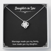 Load image into Gallery viewer, To My Daughter-in-law Gifts, Love Made You My Daughter, Love Knot Necklace For Women, Birthday Present Idea From Mother-in-law
