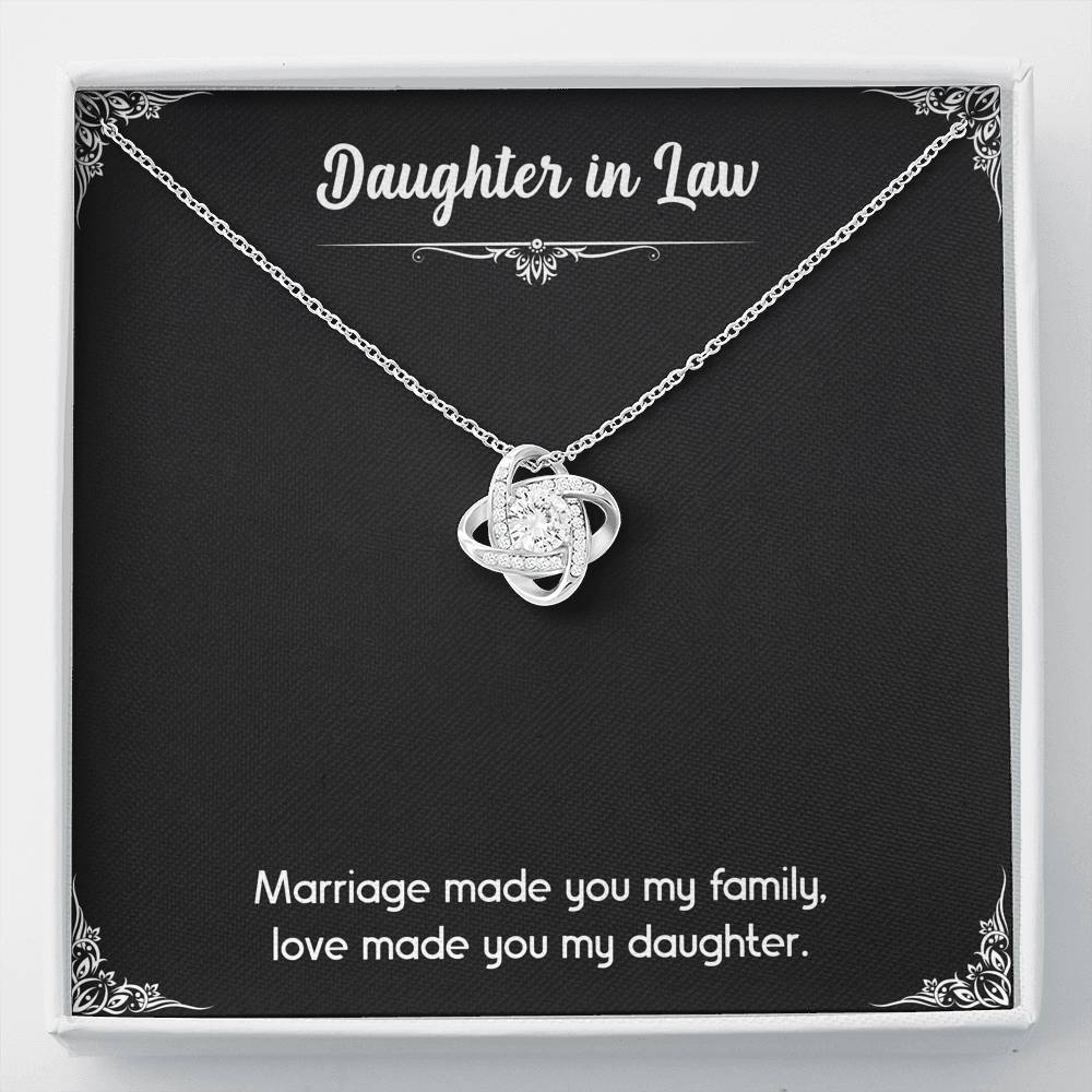 To My Daughter-in-law Gifts, Love Made You My Daughter, Love Knot Necklace For Women, Birthday Present Idea From Mother-in-law