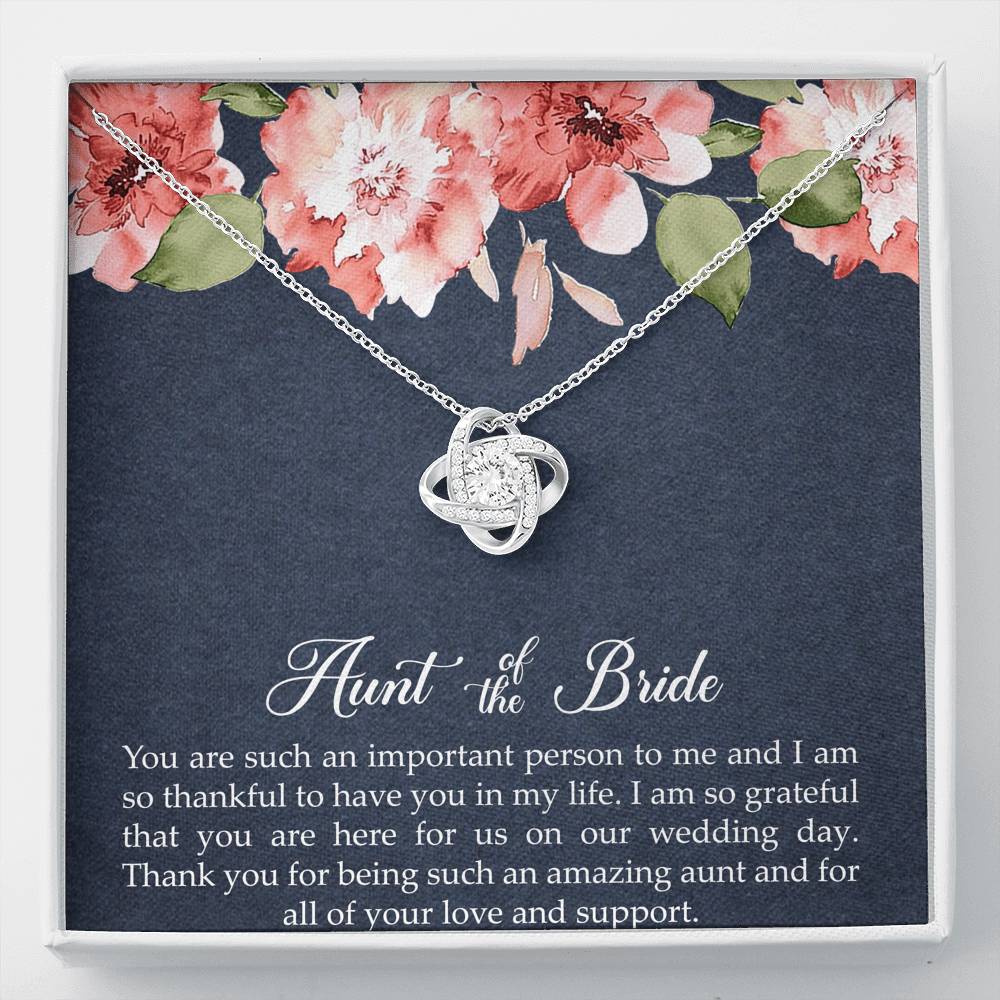 Aunt of the Bride Gifts, You Are Important To Me, Love Knot Necklace For Women, Wedding Day Thank You Ideas From Bride