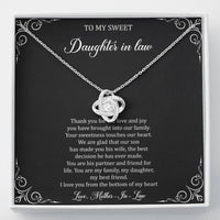 Load image into Gallery viewer, To My Daughter in Law Gifts, Thank You For The Love And Joy, Love Knot Necklace For Women, Birthday Present Idea From Mother-in-law

