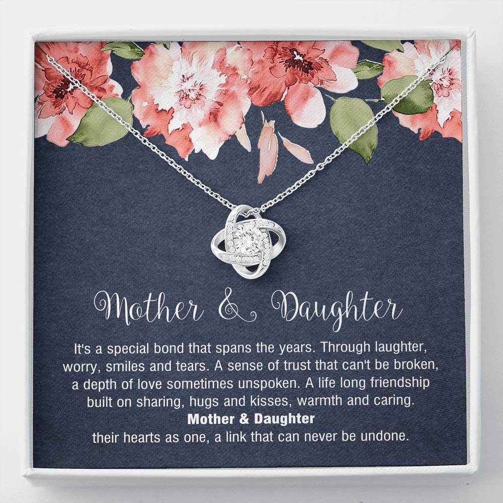 To My Mom Gifts, Mother and Daughter Bond, Love Knot Necklace For Women, Birthday Mothers Day Present From Daughter