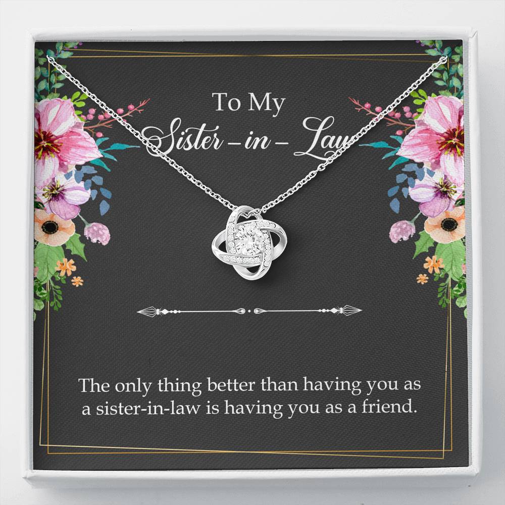To My Sister-in-Law Gifts, The Only Thing Better, Love Knot Necklace For Women, Wedding Day Thank You Ideas From Bride