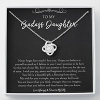 Load image into Gallery viewer, To My Badass Daughter Gifts, Never Forget How Much I Love You, Love Knot Necklace For Women, Birthday Present Idea From Mom
