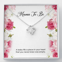 Load image into Gallery viewer, Gift for Expecting Mom, A Baby Fills A Place In Your Heart, Mom to Be Love Knot Necklace For Women, Pregnancy Gift For New Mother
