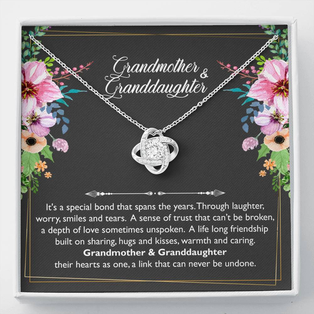 Granddaughter Necklace From Grandma, It's a special bond that spans the years, Love Knot Necklace For Women, Jewelry Gifts From Grandmother