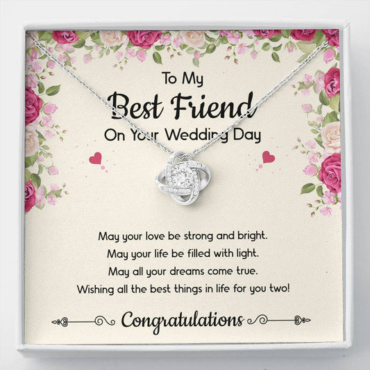 Bride Gifts, May Your Love Be Strong And Bright, Love Knot Necklace For Women, Wedding Day Thank You Ideas From Best Friend