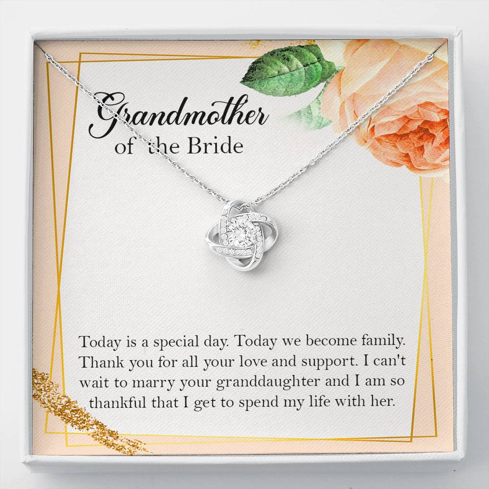 Grandmother of the Bride Gifts, Today Is A Special Day, Love Knot Necklace For Women, Wedding Day Thank You Ideas From Groom