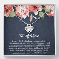 Load image into Gallery viewer, To My Niece  Gifts, I&#39;m So Thankful, Love Knot Necklace For Women, Birthday Present Ideas From Aunt Uncle
