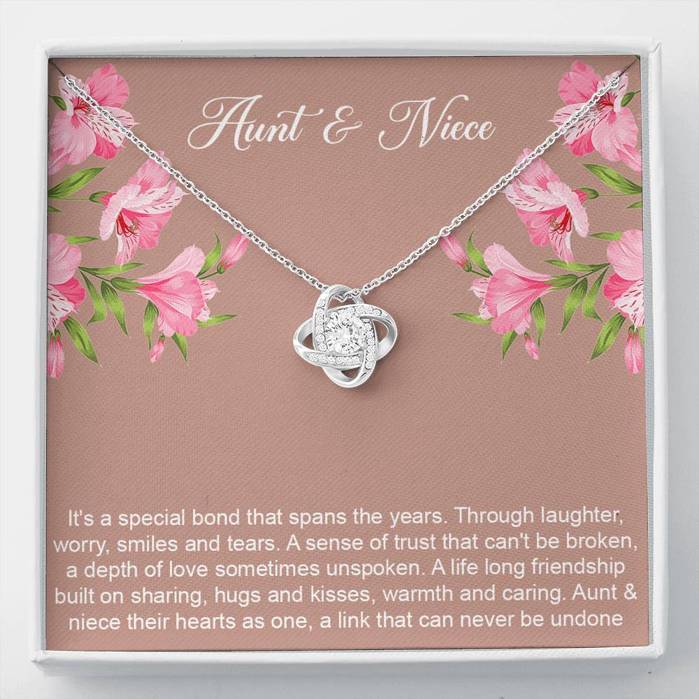 To My Aunt Gifts, Special Bond, Love Knot Necklace For Women, Aunt Birthday Present From Niece