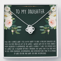 Load image into Gallery viewer, To My Daughter Gifts, How Can I Express What I Feel In My Heart, Love Knot Necklace For Women, Birthday Present Ideas From Mom Dad
