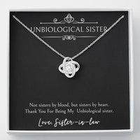 Load image into Gallery viewer, To My Unbiological Sister Gifts, Sister By Heart, Love Knot Necklace For Women, Birthday Present Idea From Sister-in-law
