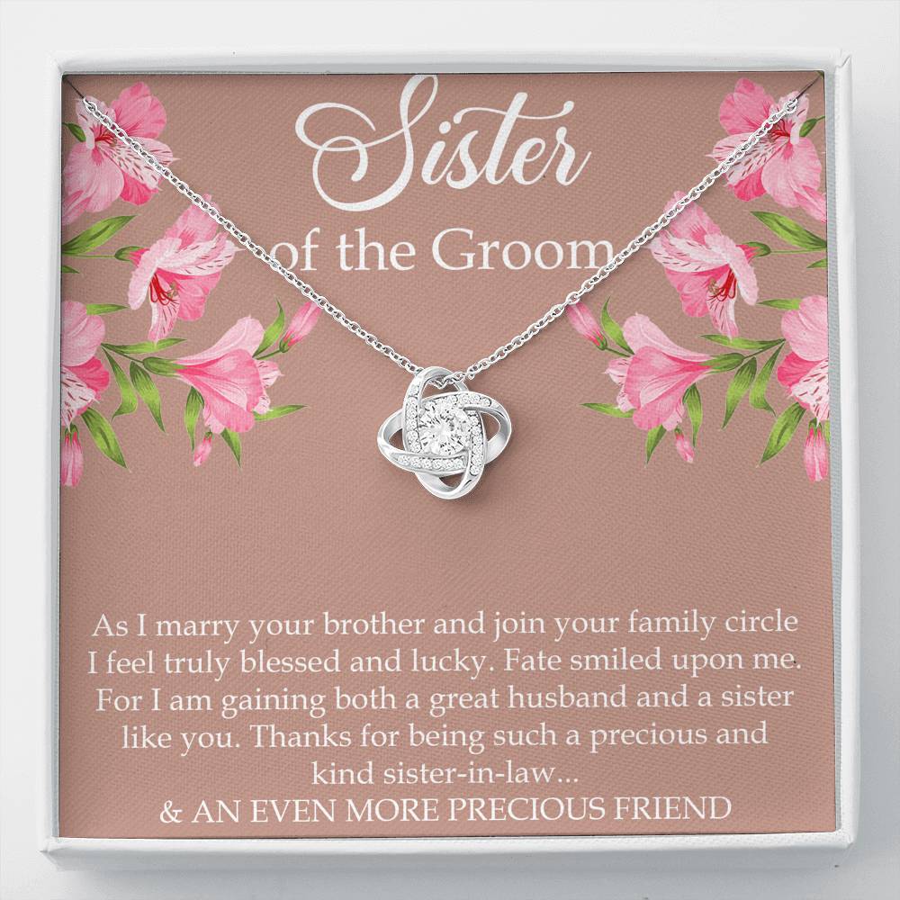 Sister of the Groom Gifts, As I Marry Your Brother, Love Knot Necklace For Women, Wedding Day Thank You Ideas From Bride