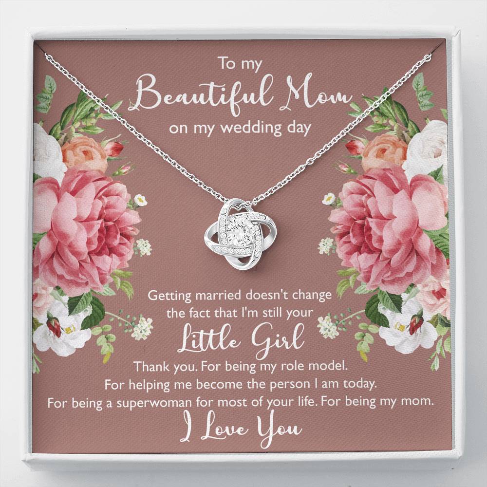 To My Mom Gifts, Thank You, Love Knot Necklace For Women, Wedding Day Thank You Ideas From Daughter