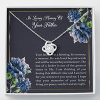 Load image into Gallery viewer, Loss of Father Gifts, In Loving Memory, Sympathy Love Knot Necklace For Loss of Father, Memorial Sorry For Your Loss Present
