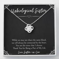 Load image into Gallery viewer, To My Unbiological Sister Gifts, Being A Part of My Life, Love Knot Necklace For Women, Birthday Present Idea From Sister-in-law
