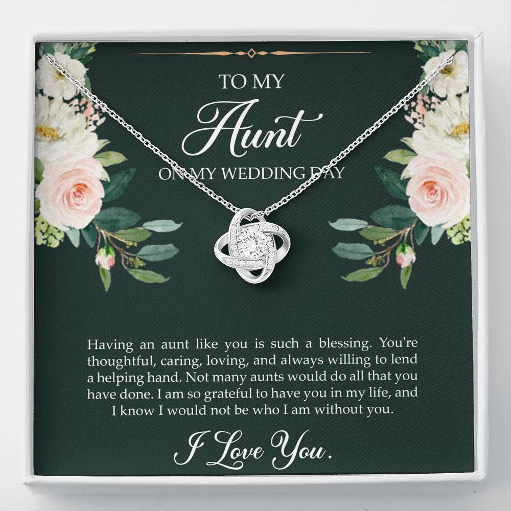 Aunt of the Bride Gifts, I Am So Grateful To Have You, Love Knot Necklace For Women, Wedding Day Thank You Ideas From Bride