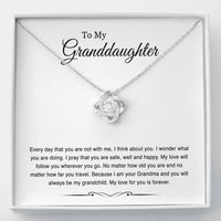Load image into Gallery viewer, Gifts For Granddaughters, Every Day That You Are Not With Me, Love Knot Necklace For Women, Birthday Jewelry From Grandmother Grandfather
