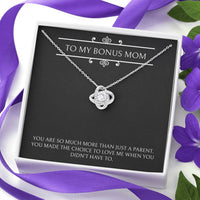Load image into Gallery viewer, To My Bonus Mom Gifts, More Than Just A Parent, Love Knot Necklace For Women, Birthday Mothers Day Present From Bonus Daughter
