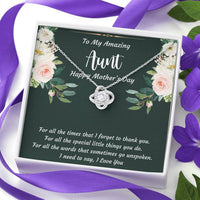 Load image into Gallery viewer, To My Aunt Gifts, I Love You, Love Knot Necklace For Women, Aunt Mother&#39;s Day Present From Niece Nephew

