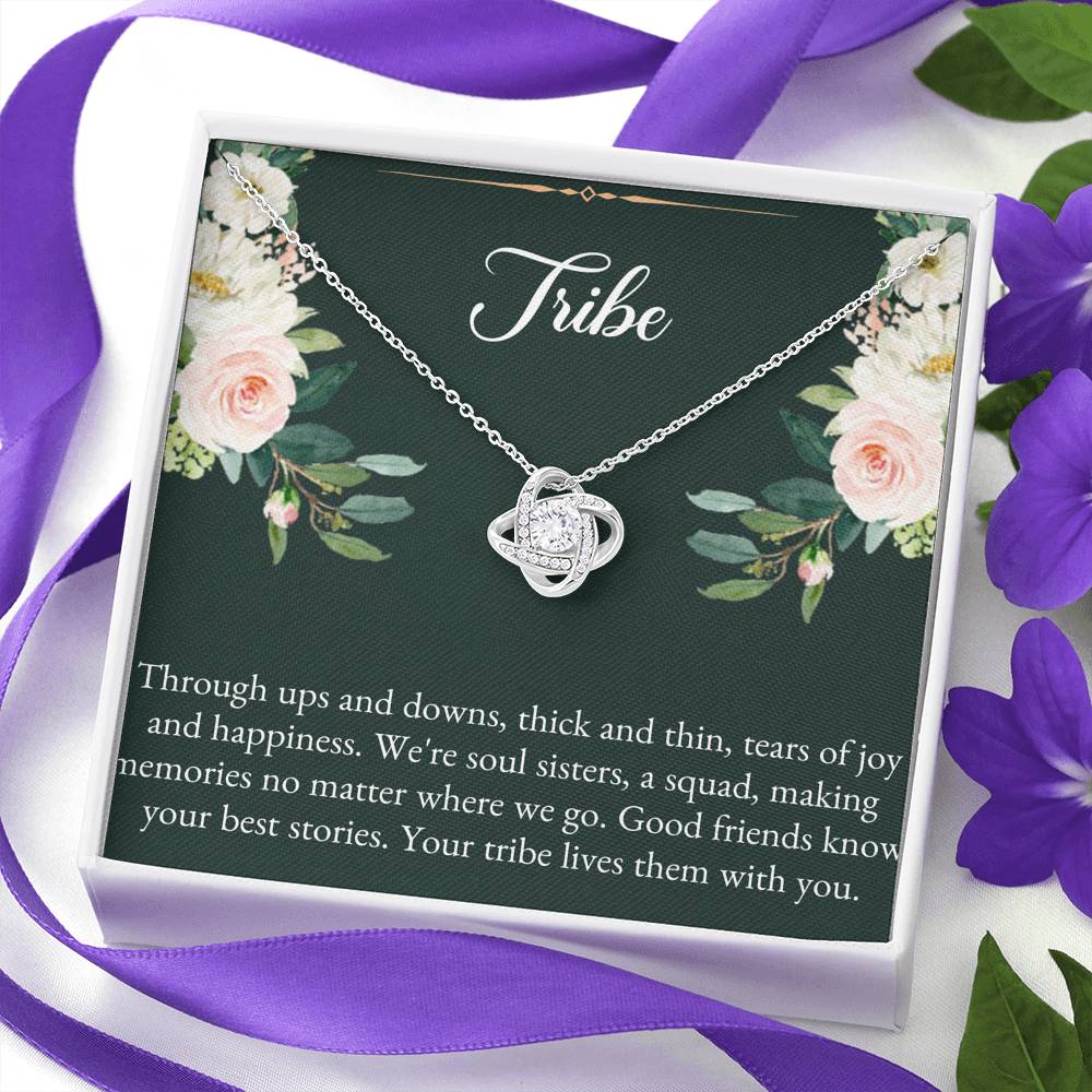 To My Best Friend Gifts, Tribe, Love Knot Necklace For Women, Birthday Present Idea From Bestie