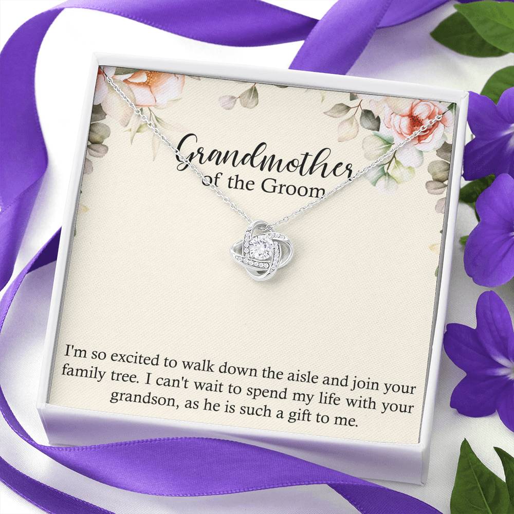 Grandmother of the Groom Gifts, Spend Life With Your Grandson, Love Knot Necklace For Women, Wedding Day Thank You Ideas From Bride