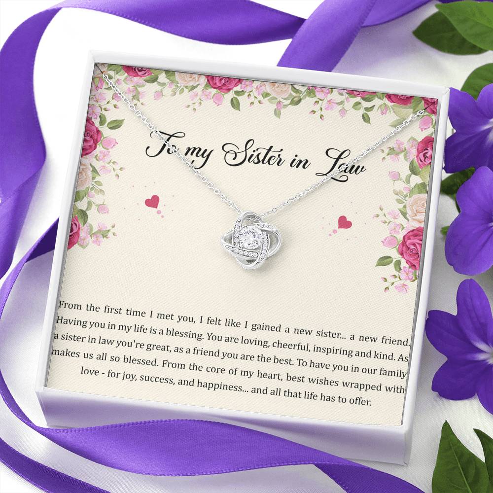 To My Sister-in-law Gifts, A New Friend, Love Knot Necklace For Women, Birthday Present Idea From Sister