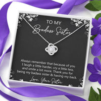 Load image into Gallery viewer, To My Badass Sister Gifts, Always Remember, Love Knot Necklace For Women, Birthday Present Idea From Sister
