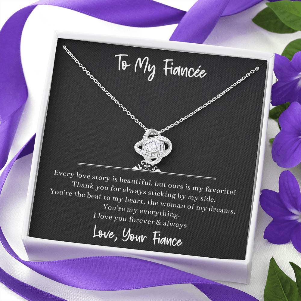 To My Fiancée, The Woman Of My Dreams, Love Knot Necklace For Women, Anniversary Birthday Valentines Day Gifts From Fiancé