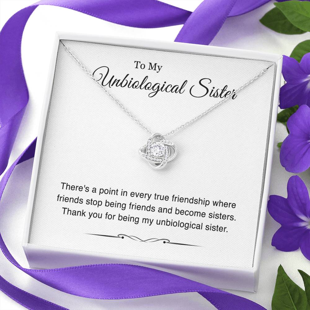 To My Unbiological Sister Gifts, Sister-In-Law Love Knot Necklace, Sister-in-law Gifts Wedding