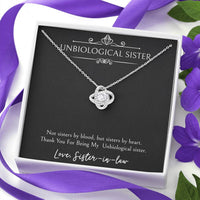 Load image into Gallery viewer, To My Unbiological Sister Gifts, Sister By Heart, Love Knot Necklace For Women, Birthday Present Idea From Sister-in-law
