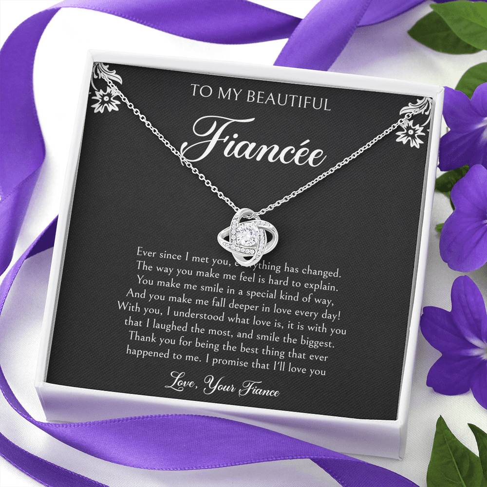 To My Fiancée, I'll Love You Forever, Love Knot Necklace For Women, Anniversary Birthday Valentines Day Gifts From Fiancé