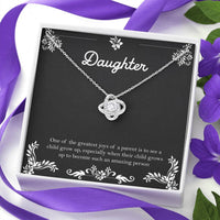 Load image into Gallery viewer, To My Daughter Gifts, One Of The Greatest Joys of a Parent, Love Knot Necklace For Women, Birthday Present Ideas From Mom Dad
