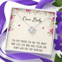 Load image into Gallery viewer, Gift for Expecting Mom, Ten Tiny Fingers, Mom to Be Love Knot Necklace For Women, Pregnancy Gift For New Mother
