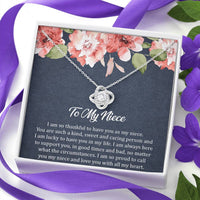 Load image into Gallery viewer, To My Niece  Gifts, I&#39;m So Thankful, Love Knot Necklace For Women, Birthday Present Ideas From Aunt Uncle
