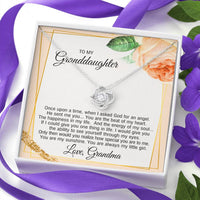 Load image into Gallery viewer, To My Granddaughter Gifts, You are the beat of my heart, Love Knot Necklace For Women, Present From Grandma
