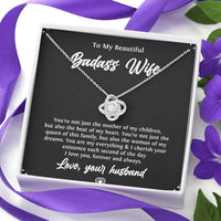 Load image into Gallery viewer, To My Badass Wife, Beat Of My Heart, Love Knot Necklace For Women, Anniversary Birthday Valentines Day Gifts From Husband
