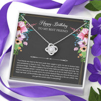 Load image into Gallery viewer, Birthday Gifts For Women, Lucky To Have You, Love Knot Necklace, Happy Birthday Message Card Jewelry For Best Friend
