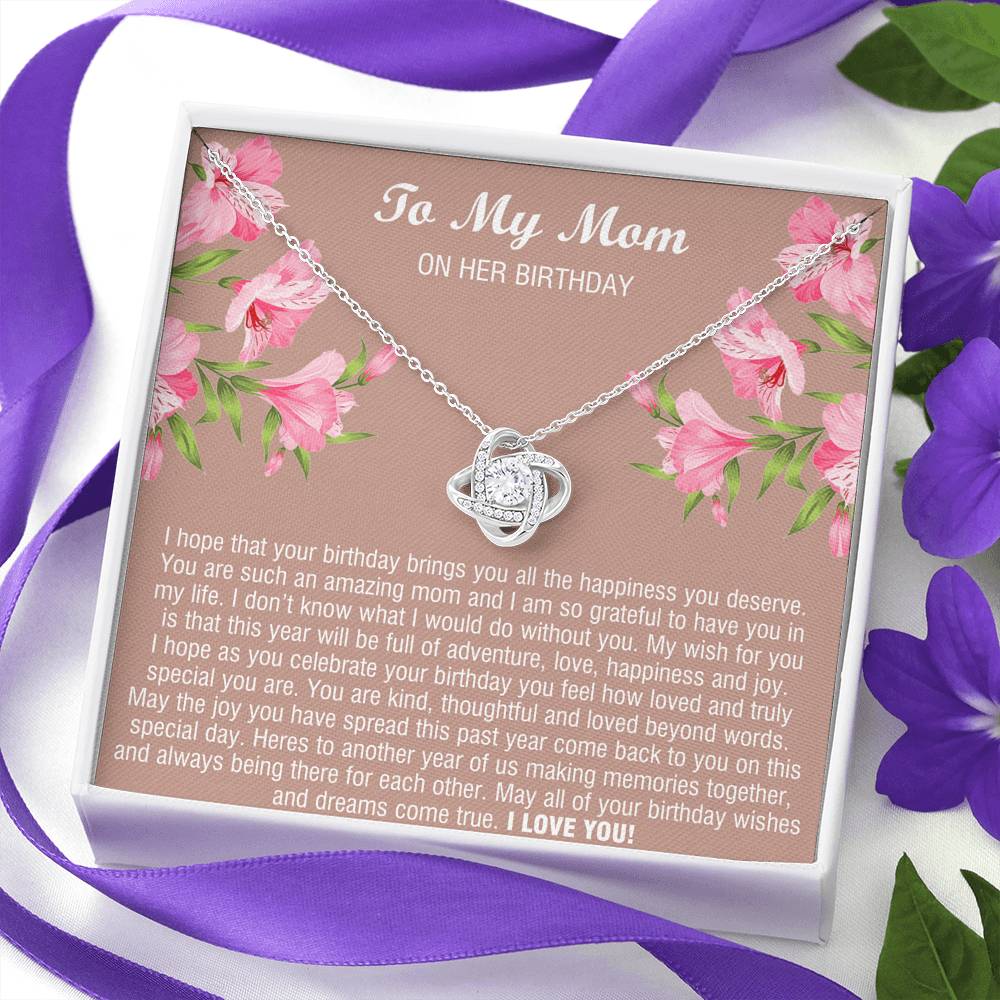 To My Mom Gifts, You Are Amazing, Love Knot Necklace For Women, Birthday Present From Son Daughter