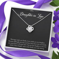 Load image into Gallery viewer, To My Daughter-in-law Gifts, Marriage Made You Family, Love Knot Necklace For Women, Birthday Present Idea From Mother-in-law
