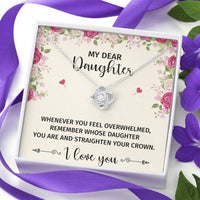 Load image into Gallery viewer, To My Daughter Gifts, Whenever You Feel Overwhelmed, Love Knot Necklace For Women, Birthday Present Ideas From Mom Dad
