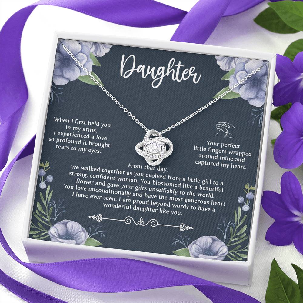 Daughter Necklace From Mom and Dad, When I First Held You, Sentimental Love Knot Jewelry For Women, Meaningful Birthday Necklace for Daughter