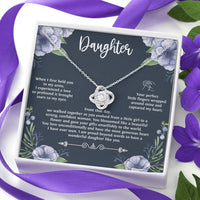 Load image into Gallery viewer, Daughter Necklace From Mom and Dad, When I First Held You, Sentimental Love Knot Jewelry For Women, Meaningful Birthday Necklace for Daughter
