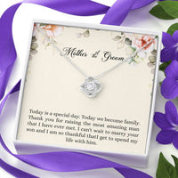 Load image into Gallery viewer, Mom of the Groom Gifts, I Can&#39;t Wait To Marry Your Son, Love Knot Necklace For Women, Wedding Day Thank You Ideas From Bride
