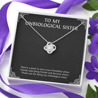 Load image into Gallery viewer, To My Unbiological Sister Gifts, Point in Every Friendship, Love Knot Necklace For Women, Birthday Present Idea From Sister-in-law
