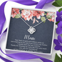 Load image into Gallery viewer, To My Mom Gifts, Your Heart of Gold, Love Knot Necklace For Women, Birthday Mothers Day Present From Son Daughter
